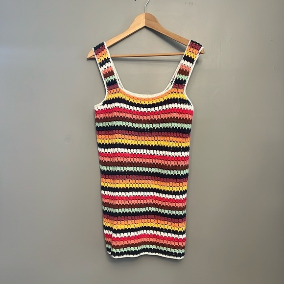 NWT Marine Layer Archive Fiona Crochet Dress Multi Stripe Size XS - Picture 4 of 9